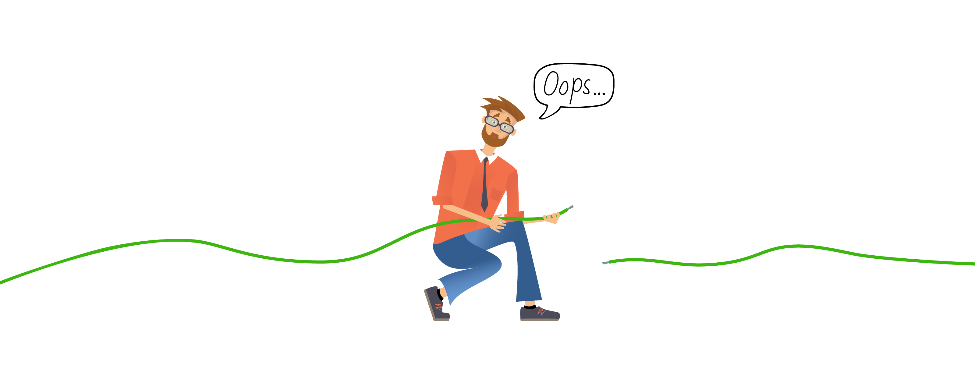 Murrelektronik delavec, ki ima raztrgano kabel